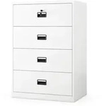 Jan Nowak Metall-Karteischrank, Wei&szlig;, Metall, 90x132x60 cm, Arbeitszimmer,