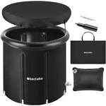 tectake Eisbadetonne, Schwarz, Kunststoff, Rund, 75x75x75 cm, Freizeit, Pools...