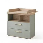 Roba Wickelkommode, Salbeigr&uuml;n, Holzwerkstoff, 2 Schubladen, 110x103x79 cm,