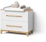 Livinity&reg; Wickelkommode, Wei&szlig;, Eiche Artisan, Holzwerkstoff, 2 F&auml;cher, 2