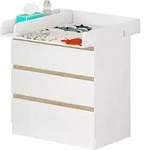 Woltu Wickelkommode, Eiche, Holzwerkstoff, 80x78x48 cm, Babym&ouml;bel,...