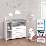 Vicco Wickelkommode, Wei&szlig;, Holzwerkstoff, 6 F&auml;cher, 3 Schubladen, Rechteckig,