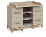 VitaliSpa Wickelkommode, Kaschmir, Eiche Artisan, Holzwerkstoff, 3 F&auml;cher, 4