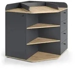 Vicco Wickelkommode, Anthrazit, Holzwerkstoff, 4 F&auml;cher, 4 Schubladen,...
