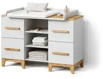 Livinity&reg; Wickelkommode, Wei&szlig;, Eiche Artisan, Holzwerkstoff, 7 F&auml;cher, 4