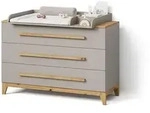 Livinity&reg; Wickelkommode, Kaschmir, Eiche Artisan, Holzwerkstoff, 3 F&auml;cher, 3
