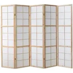 Homestyle4u Paravent, Braun, Holz, 220x175x2 cm,