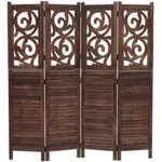 MCW Paravent, Braun, Holz, Paulownia, 160x170x2 cm,