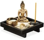 Relaxdays Dekoset, Mehrfarbig, Holzwerkstoff, Kunststoff, Stein, 12.5x11.5x12.5 cm,