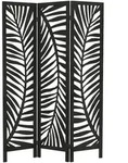 Ml-Design Paravent, Schwarz, Holz, Echtholz,Paulownia, Rechteckig, 121x170x2 cm,