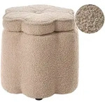 Beliani Kinderhocker, Beige, Schwarz, Textil, Sechseckig, 40x38x40 cm,...