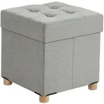 Relaxdays Hocker, Grau, Textil, 1-Sitzer, Quadratisch, 38x38x38 cm, Wohnzimmer,