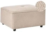 Beliani Ottomane, Beige, Textil, Eukalyptusholz, Quadratisch, 70x42x70 cm,