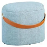 Mid.you Hocker, Grau, Kunststoff, F&uuml;llung: Schaumstoff, oval, 42x36x30 cm, Stauraum,