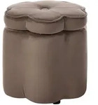 Beliani Kinderhocker, Dunkelbraun, Braun, Schwarz, Textil, Sechseckig, 40x38x40...