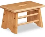 Relaxdays Tritthocker, Hellbraun, Holz, 33x20x21.5 cm, Wohnzimmer, Hocker,...