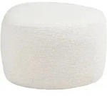 Hocker Hilo, Wei&szlig;, Textil, Uni, oval, 40x55x39 cm, Wohnzimmer, Hocker, Sitzhocker