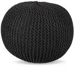 Relaxdays Pouf, Anthrazit, Textil, 1-Sitzer, Rund, 46x33x46 cm, Wohnzimmer, Hocker,