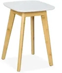 Relaxdays Hocker, Hellbraun, Holz, Holzwerkstoff, 1-Sitzer, 33x46x33 cm, Wohnzimmer,