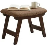 Relaxdays Fusshocker, Braun, Holz, Textil, 40x29x25 cm, Wohnzimmer, Hocker,