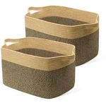 W&auml;schekorb, Mehrfarbig, Naturmaterialien, 55x38x30 cm, Ordnen & Aufbewahren,