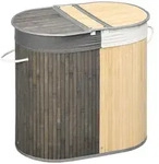 Homcom W&auml;schekorb, Hellbraun, Naturmaterialien, Bambus, 37x60.5x62.5 cm, Ordnen &