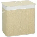 Homcom W&auml;schekorb, Creme, Holz, Bambus, 40x60x60 cm, Ordnen & Aufbewahren,