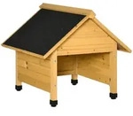 Outsunny M&auml;hrobotergarage, Gelb, Holz, 76x70x75 cm, Gartenzubeh&ouml;r, Gartenpflege,