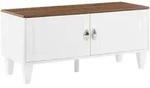 Beliani Schuhschrank, Dunkelbraun, Wei&szlig;, Braun, Silber, Holzwerkstoff,...