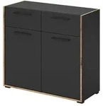 Inn.Furn Schuhschrank, Grau, Eiche, Kunststoff, Nachbildung, 2 F&auml;cher, 2...
