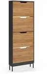 Vicco Schuhkipper, Anthrazit, Eiche, Holzwerkstoff, 4 Schubladen, Rechteckig,