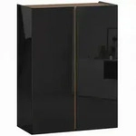 Homcom Schuhschrank, Schwarz Hochglanz, Holzwerkstoff, Nachbildung, 5 F&auml;cher,