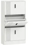 Homcom Schuhschrank, Wei&szlig;, Holzwerkstoff, Nachbildung, 6 F&auml;cher, 24x117x63 cm,