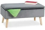 Relaxdays Truhenbank, Anthrazit, Holzwerkstoff, Holz, Textil, 80x41x40 cm,...