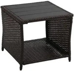 Relaxdays Balkontisch, Braun, Kunststoff, Metall, 45x40x45 cm, Gartenm&ouml;bel,