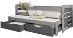 Mirjan24 Jugendbett, Grau, Holz, Kiefer, 2 Schubladen, Rechteckig, 80x180 cm,