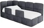 Altdecor Einzellbett, Dunkelgrau, Textil, 80x200 cm, Kinderzimmer &...