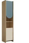 Mirjan24 Kinderregal, Eiche, Blau, Holzwerkstoff, Rechteckig, 44x198x40 cm,