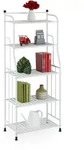 Relaxdays Standregal, Wei&szlig;, Metall, 56x133x28 cm, Wohnzimmer, Regale,...