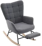 Stilvora Schaukelstuhl, Grau, Holzwerkstoff, 68x91x88 cm, Wohnzimmer, Sessel,