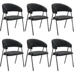 tectake Armlehnenstuhl, Schwarz, Kunststoff, Pappel, 60x85x58 cm, Esszimmer, St&uuml;hle,