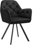 tectake Armlehnstuhl, Schwarz, Kunststoff, 58x87x58 cm, Esszimmer, St&uuml;hle,
