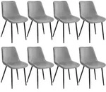 tectake Stuhl, Grau, Textil, Pappel, 48x82.5x59 cm, Esszimmer, St&uuml;hle,