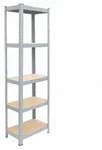 Relaxdays Schwerlastregal, Mehrfarbig, Metall, Holzwerkstoff, Kunststoff, 50x180x30