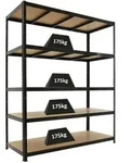 Proregal Schwerlastregal, Schwarz, Metall, 150x180x60 cm, Freizeit, Heimwerken,