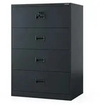 Jan Nowak Metall-Karteischrank, Anthrazit, Metall, 90x132x60 cm, Arbeitszimmer,