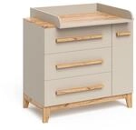 VitaliSpa Wickelkommode, Kaschmir, Eiche Artisan, Holzwerkstoff, 3 Schubladen,