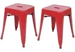 MCW Hocker, Rot, Metall, 39x46x39 cm, Wohnzimmer, Hocker, Sitzhocker