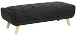 Beliani Ottomane, Hellbraun, Schwarz, Braun, Textil, Eukalyptusholz, Rechteckig,