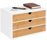 Relaxdays Schubladenbox, Mehrfarbig, Holz, Holzwerkstoff, 33x20x21 cm, Arbeitszimmer,